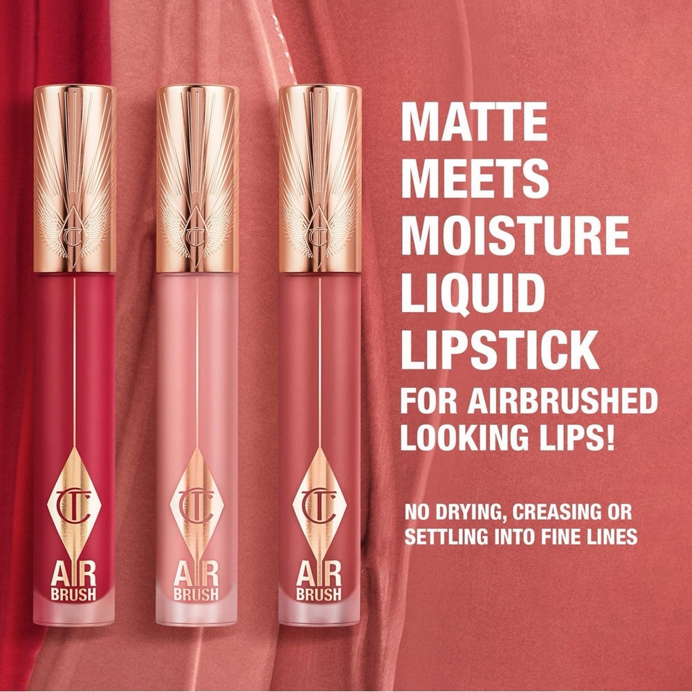 Charlotte Tilbury Airbrush LipBlur Matte Liquid Lipstick/PILLOW TALK MEDIUM NIB! - Picture 6 of 13